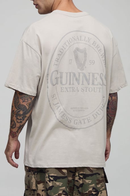 Stone Oversized Guinness License Printed T-Shirt - Image 1