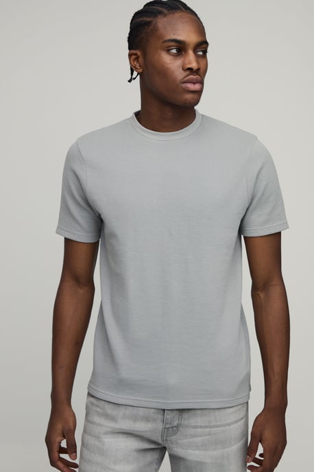 Slim Fit Waffle T-Shirt - Image 1