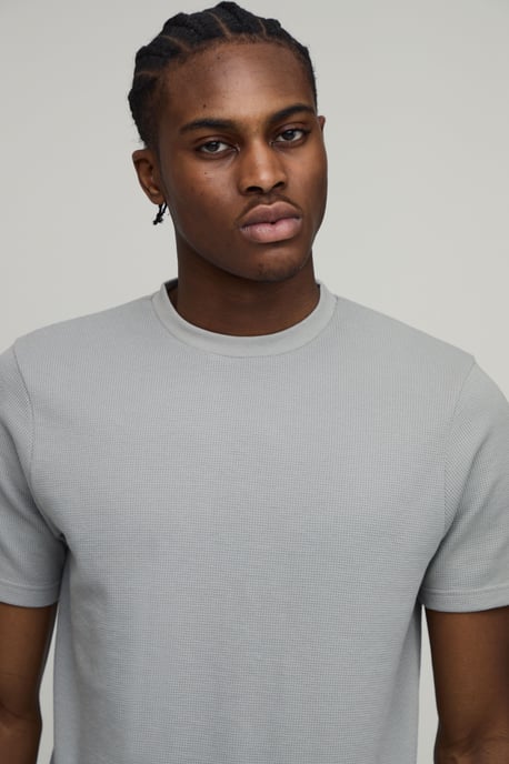 Slim Fit Waffle T-Shirt - Image 3