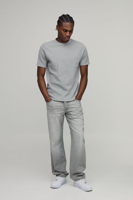 Slim Fit Waffle T-Shirt - Image 4
