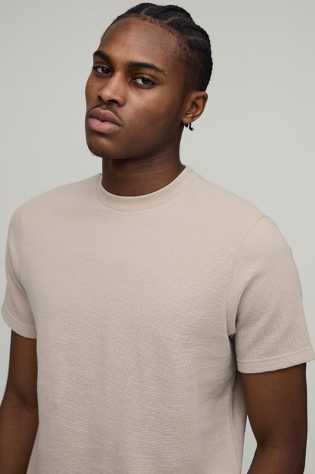 Slim Fit Waffle T-Shirt - Image 3