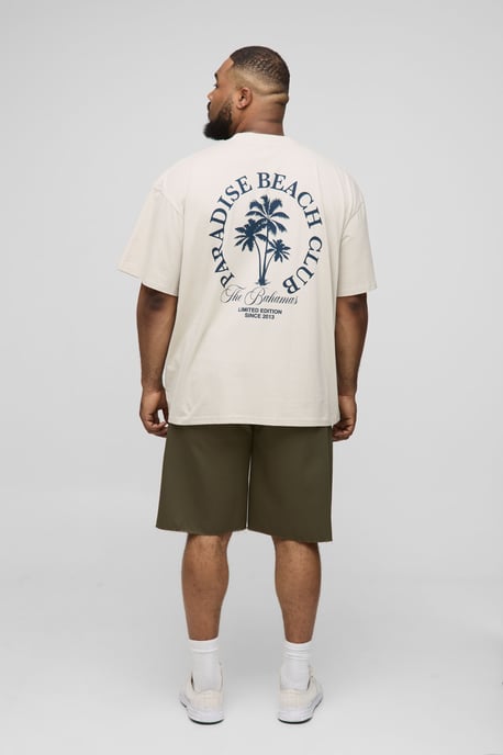 Plus Distressed Raw Hem Relaxed Fit Shorts - Image 2