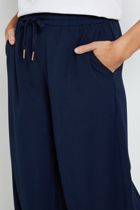 Tie Waist Wide Leg Trousers - Image 4