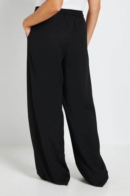 Tie Waist Wide Leg Trousers - Image 3