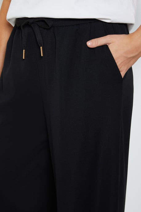 Tie Waist Wide Leg Trousers - Image 4