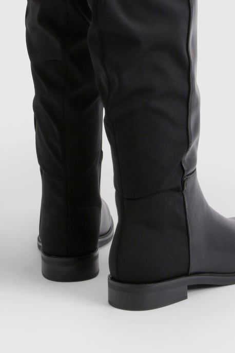 Over The Knee Stretch Flat Boots - Image 4
