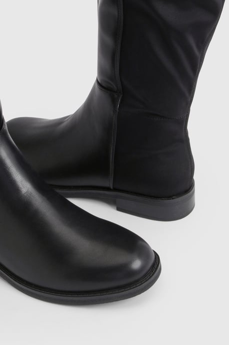 Over The Knee Stretch Flat Boots - Image 6