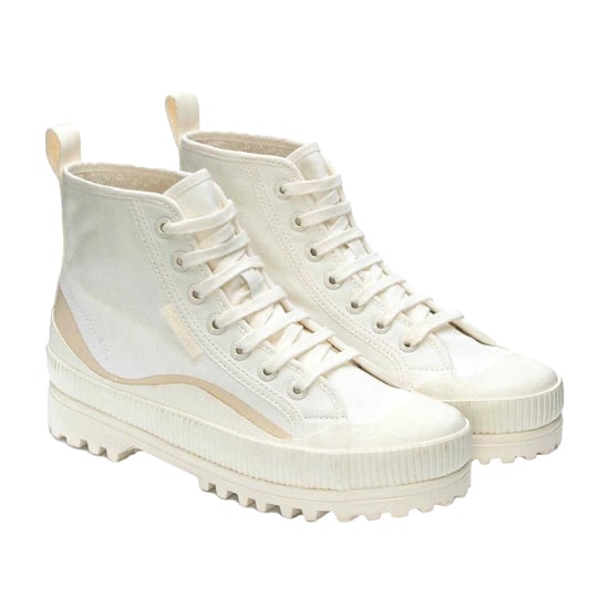 Superga Dames/Dames 2469 Alpina Wave Grosgrain Enkellaarsjes (Wit Avorio/Beige) - Image 1