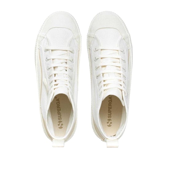 Superga Dames/Dames 2469 Alpina Wave Grosgrain Enkellaarsjes (Wit Avorio/Beige) - Image 3