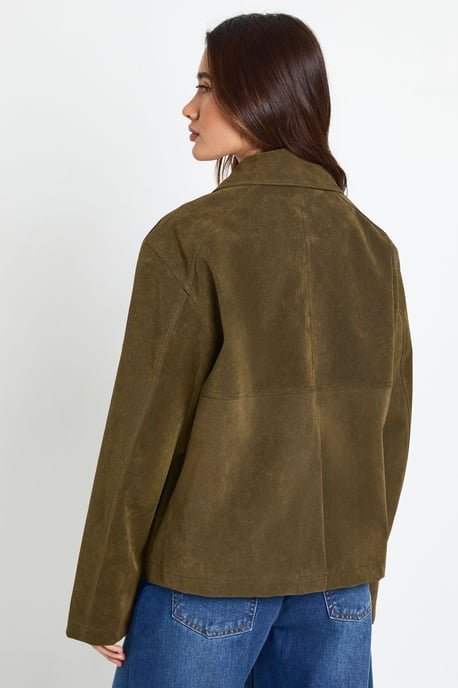 Suede Look Button Up Shacket - Image 2