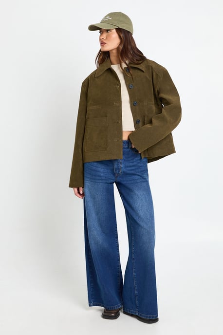 Suede Look Button Up Shacket - Image 3