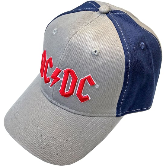 AC/DC Unisex Volwassen Baseballpet met Tweekleurig Logo (Grijs/Navy Blue/Rood) - Image 1