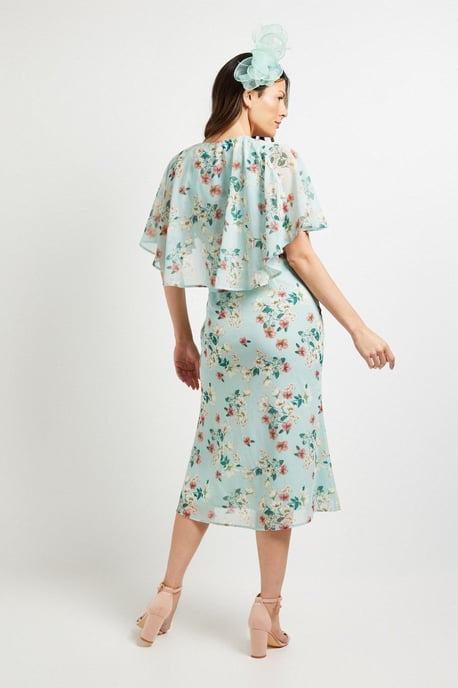 Cape Sleeve Ruched Midi Dress - Image 3