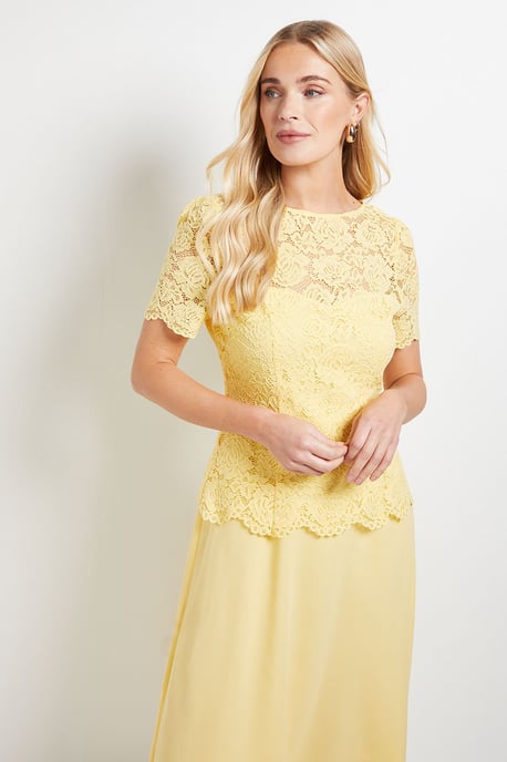 Petite Lace Overlay Midi Dress - Image 2
