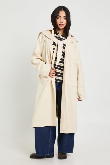 Trench Coat with Detachable Hood - Image 1