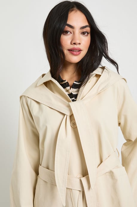 Trench Coat with Detachable Hood - Image 3