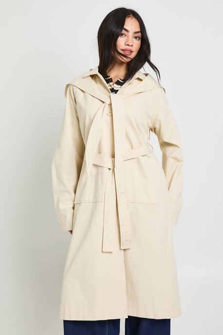 Trench Coat with Detachable Hood - Image 4