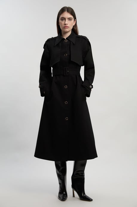 Pleated Back Trench Coat - Image 1