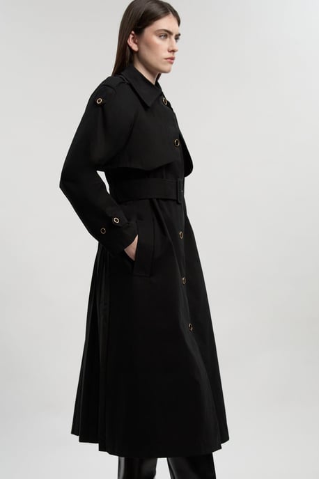 Pleated Back Trench Coat - Image 2