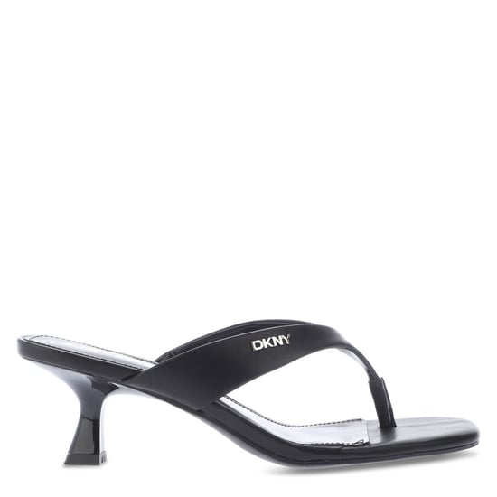 Women's DKNY Mackey Heeled Thong Sandals in Black - Image 1