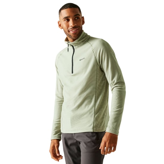 Regatta Great Outdoors - Heren Montes Fleece Sweater met Trechter Nek (Olijfgroen/steenwit) - Image 5