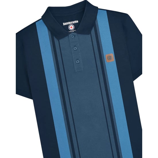 Lambretta Heren SS25 Klassiek Poloshirt (Marine/Maanovergoten oceaan) - Image 3