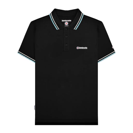 Lambretta Heren Twin Tip Poloshirt (Zwart/Kiezel/Rookblauw) - Image 1