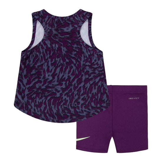 Nike Kinder/Kinder Veener Dierenprint Top & Korte Set (Paars) - Image 2