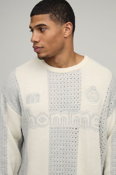 Oversized Knitted Mesh Sports Top - Image 3