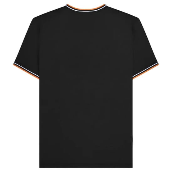 Lambretta Heren AW24 Twin Tip Pique T-shirt (Zwart/Wit/Oranje) - Image 2