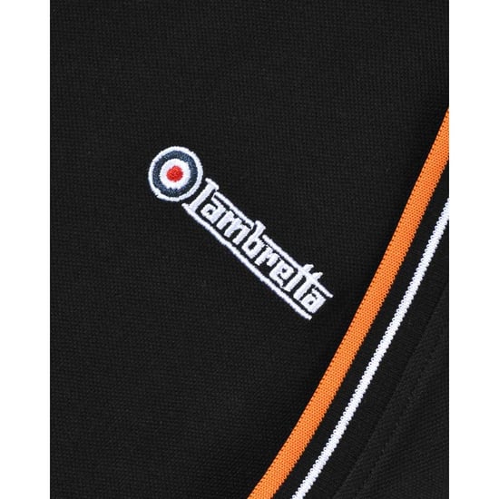 Lambretta Heren AW24 Twin Tip Pique T-shirt (Zwart/Wit/Oranje) - Image 5
