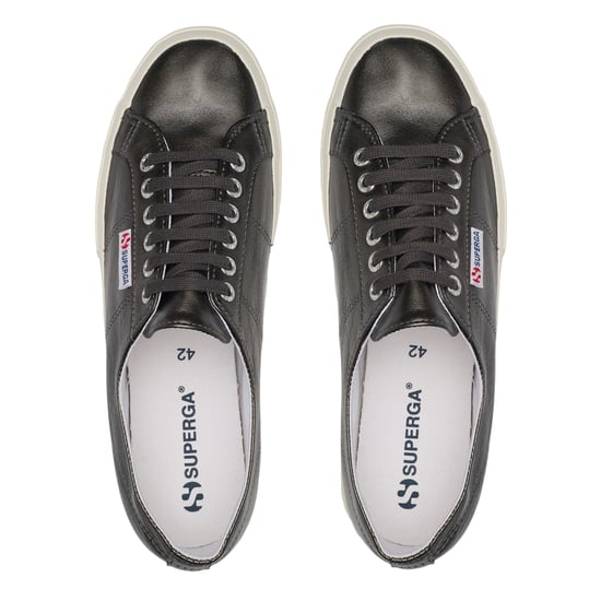 Superga Dames/Dames 2750 Metallic Leren Trainers (Metallic Zilver/Off Wit) - Image 3