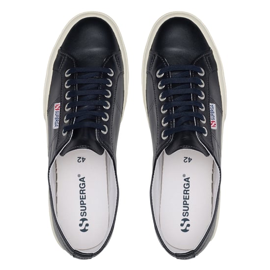 Superga Dames/Dames 2750 Metallic Leren Trainers (Metallic Zwart/Off Wit) - Image 3