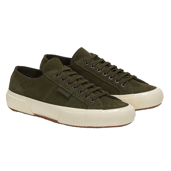 Superga Unisex Adult OG Flesh Out Suede Trainers (Academy Green/Off White) - Image 1