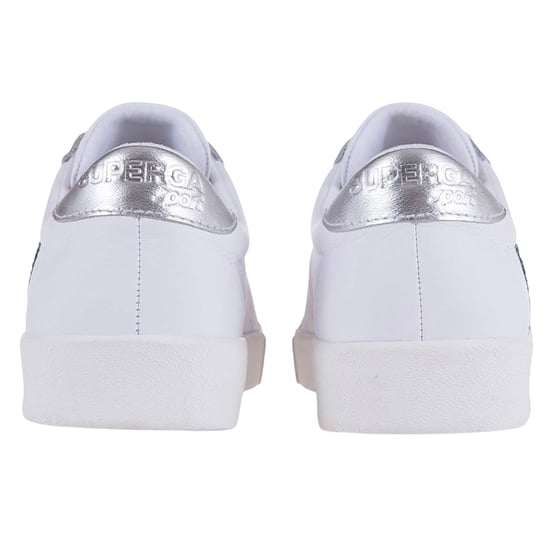Superga Dames/Dames 2843 Club S Glitter Leren Trainers (Wit-Blauw/Licht) - Image 2