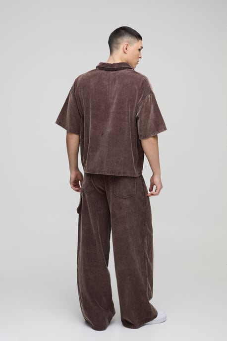 Super Baggy Acid Wash Carpenter Corduroy Trousers - Image 2