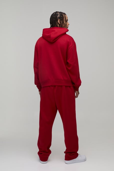 Oversized Boxy Moto Faux Graphic Hooded Tracksuit - Image 2