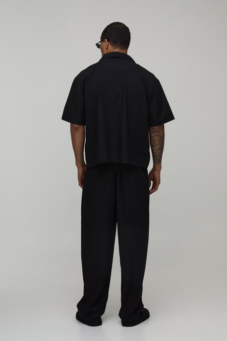Balloon Fit Linen Blend Half & Half Trouser - Image 2