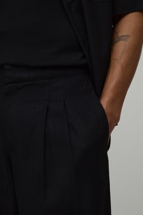 Balloon Fit Linen Blend Half & Half Trouser - Image 3
