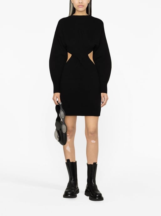 Black Wool Blend Dress - Image 1