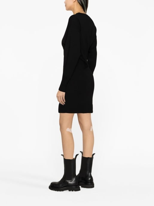 Black Wool Blend Dress - Image 2