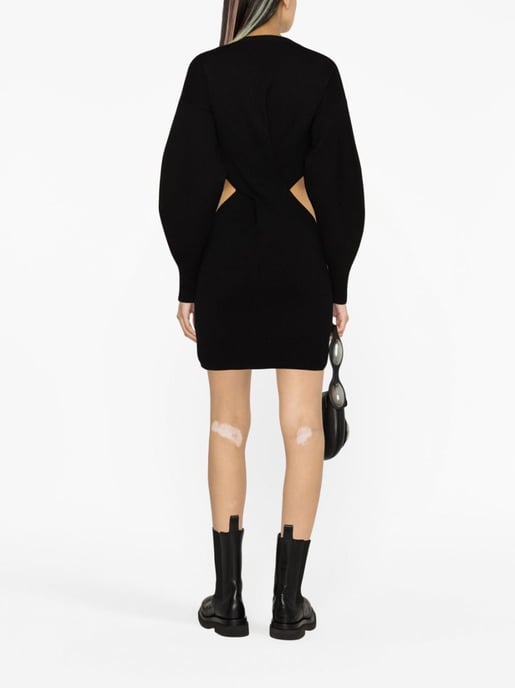 Black Wool Blend Dress - Image 3
