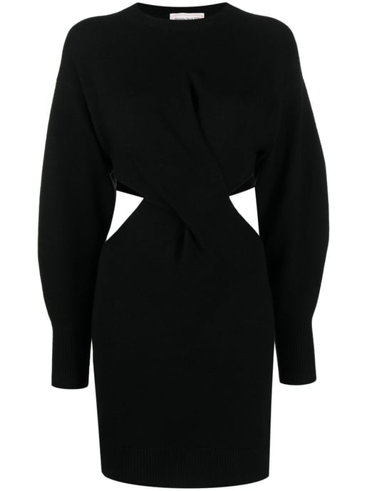 Black Wool Blend Dress - Image 4