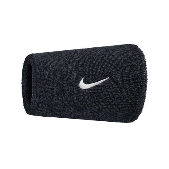 Nike Klassieke Swoosh dubbel brede zweetband (Zwart/Wit) - Image 1