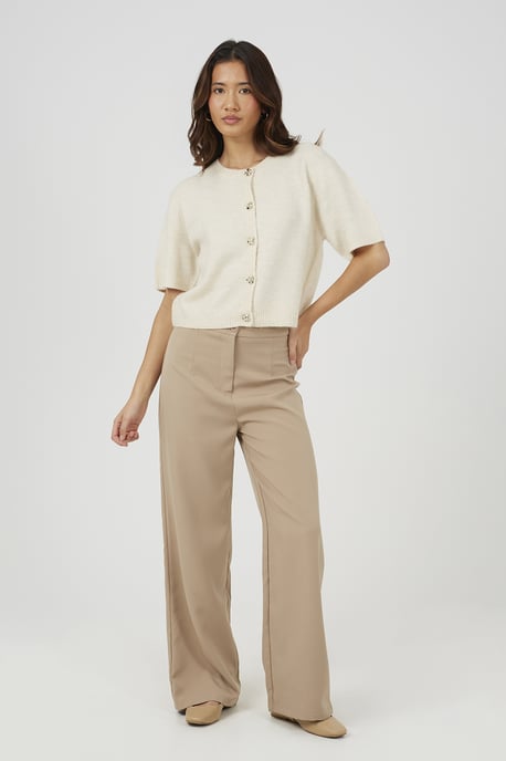 Stone Short Sleeve Jersey Knit Cardigan - Image 3