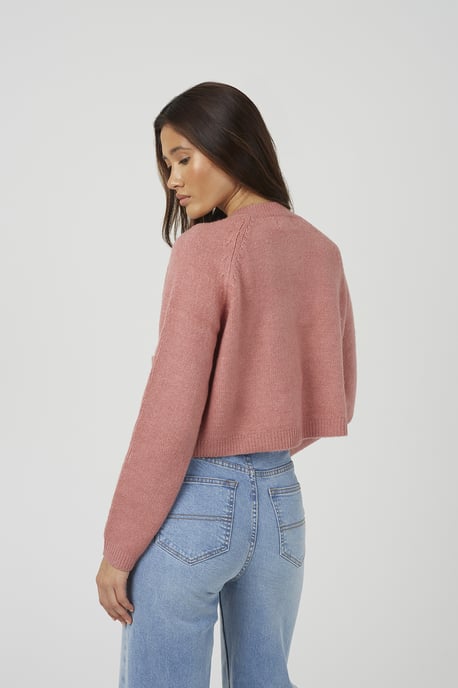 Rose Raglan Sleeve Soft Knit Cardigan - Image 2