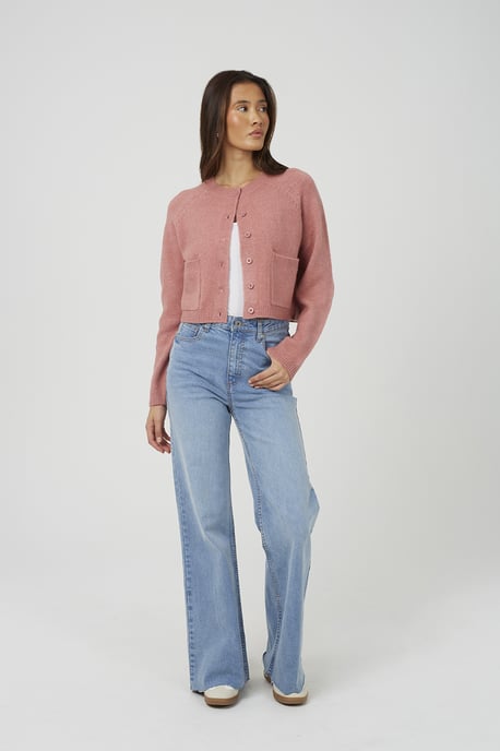 Rose Raglan Sleeve Soft Knit Cardigan - Image 3