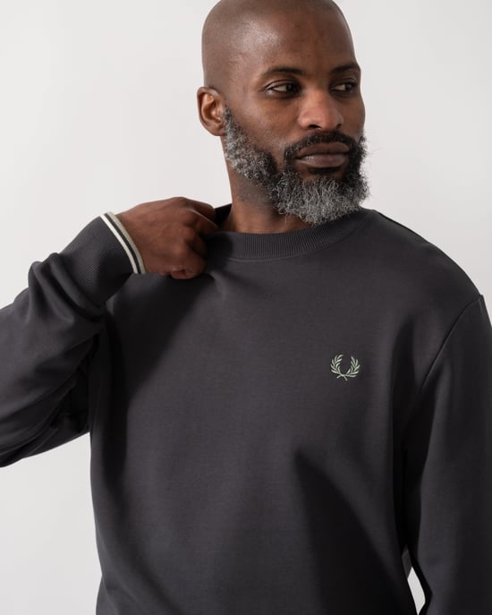 Crew Neck Sweatshirt in Dark Grey - Image 4