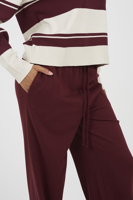Burgundy Wide Leg Joggers - Image 4