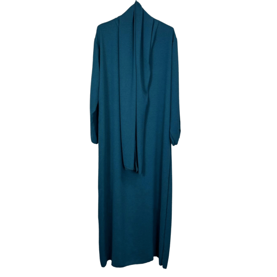 Ladies Abaya With Scarf Attached Comfortable Modest Dress One Size - Image 2